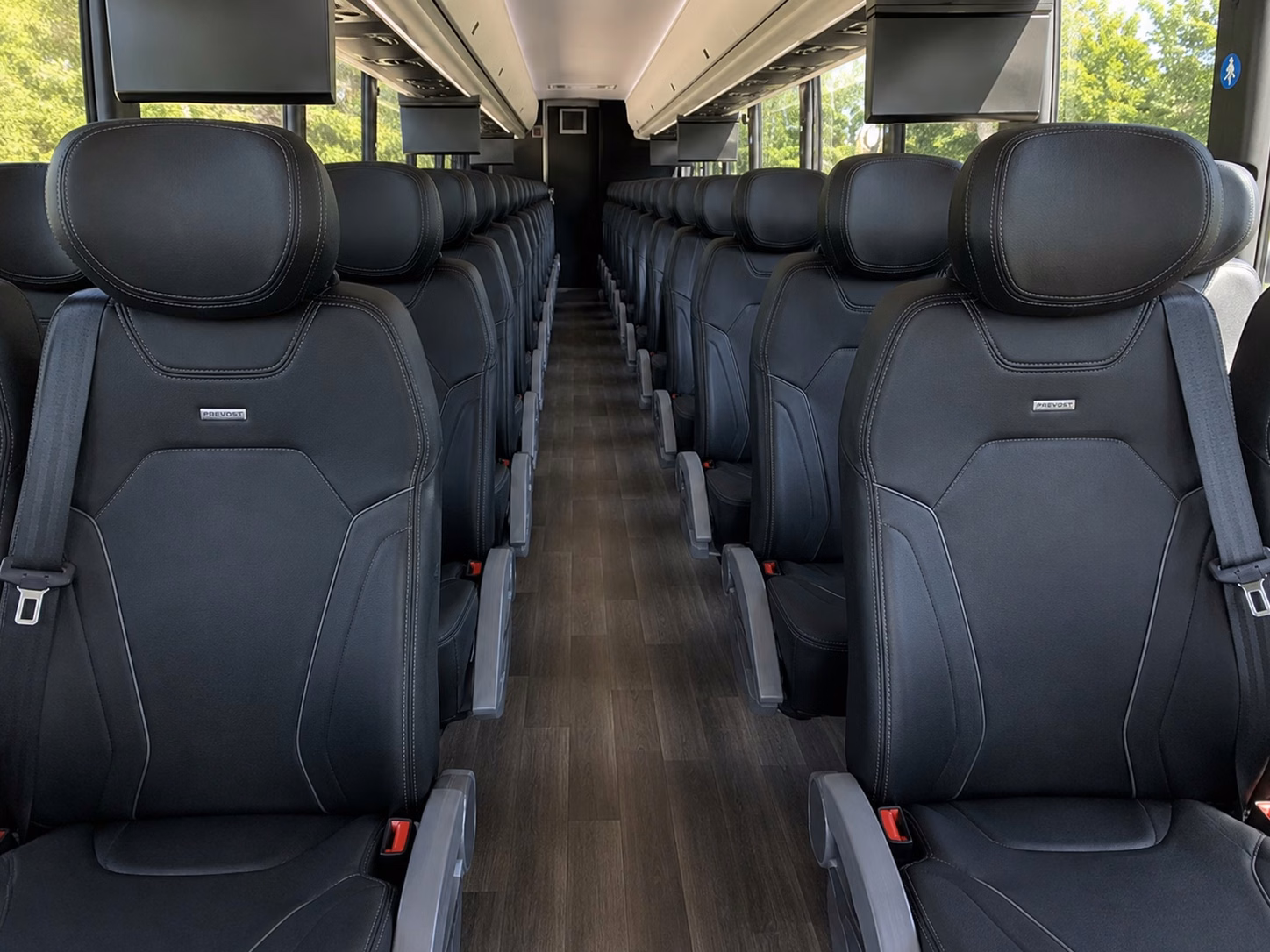 56 passenger charter bus interior